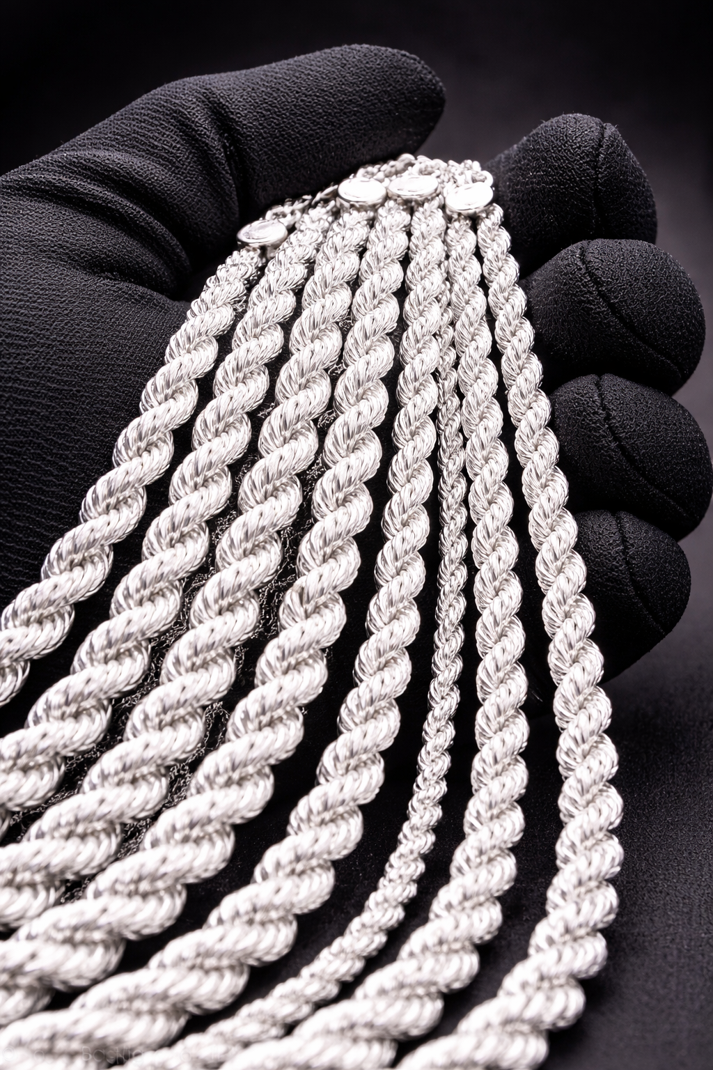 SOLID 24in 925 STERLING SILVER ROPE CHAIN 4MM-9MM